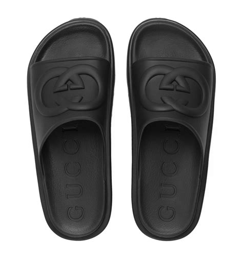 gucci sliders harrods|Mens Gucci black Interlocking G Slides .